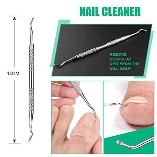 Cutícula Clipper, MEOWMEE Cuticle Nippers 7PCS Profesional Cuticle Remover Kit Nail Clipper Trimmer Cutter para cutícula overgrown / Uñas encarnadas Pedicura y manicura Trimmer Corrector Fixer