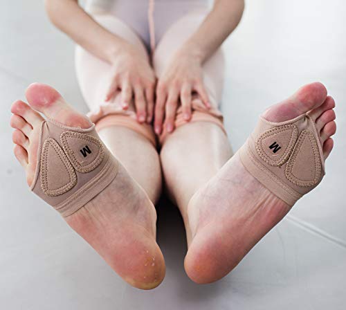 DANCEYOU Almohadilla Ballet Tangas de Pie Protector Metatarsiano Almohadilla Plantar para Latín Jazz Gimnasia Ritmica, Profesional 1 par - XS