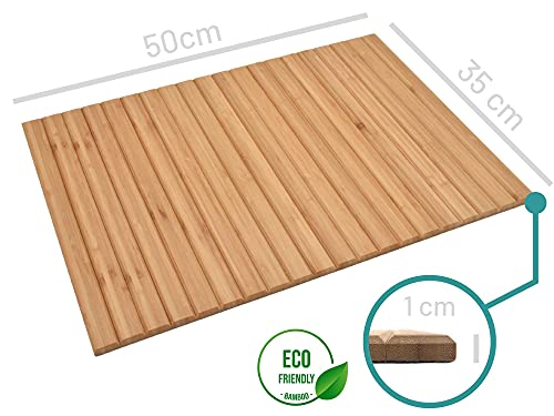 D&D Living Bandeja para sofá Flextray | Bandeja Flexible para sofá para reposabrazos de Madera Natural (50 x 35 cm, Color Natural)