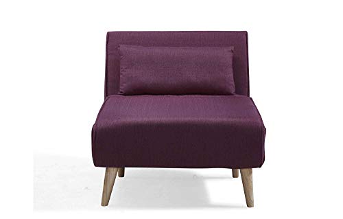 DecoInParis Tonka - Sillón cama, de tejido (Morado)