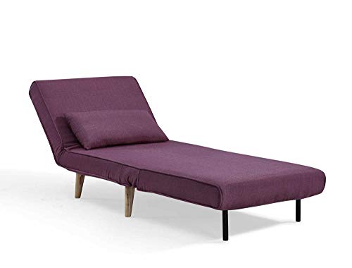 DecoInParis Tonka - Sillón cama, de tejido (Morado)