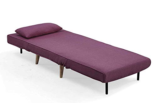 DecoInParis Tonka - Sillón cama, de tejido (Morado)