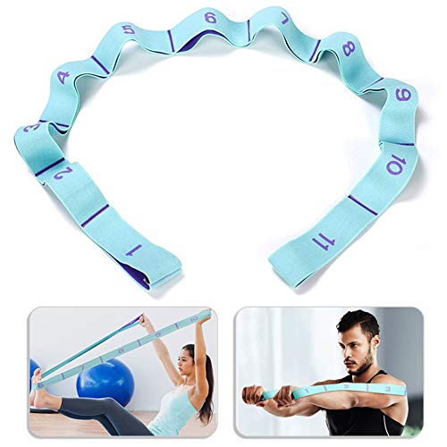 DEHUB Bandas Elasticas Fitness, Banda de Estiramiento de Yoga para Ni&Ntilde s y Adultos, Banda Elástica de Resistencia con 11 Anillos, para Pilates, Yoga, Fitness, Gimnasia, Crossfit y Danza.