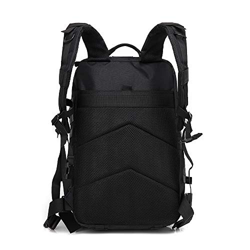 Delgeo Mochila Táctica 45L Gran Capacidad Múltiples Bolsillos Mochila Nylon 900D Impermeable Mochila para Hombre y Mujer Mochila Senderismo, Acampada, Montañismo y más - Negro