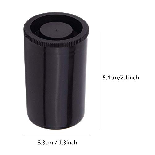 DELSEN 20 Piezas botes de película de plástico negro de calibre 35 mm, para actividades científicas, almacenamiento pequeño y geocaching pequeños accesorios