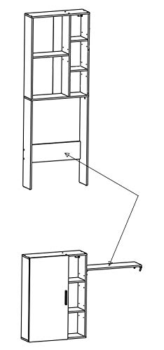 DEMEYERE Mueble baño Auxiliar WC Nacre Color Roble y Blanco Aseo Armario Columna almacenaje 185x66x21 cm