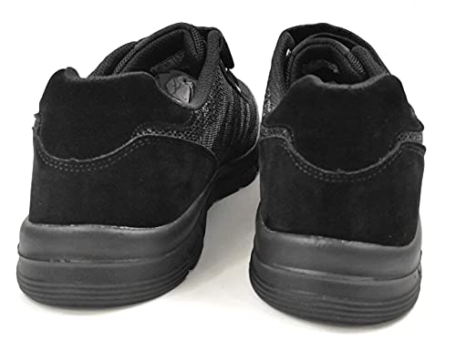 Deportivo Hombre Clasico y Confortable con Velcro | Zapatillas Hombre Pies Delicados Tejido y Plantilla Memory (Negro, Numeric_41)