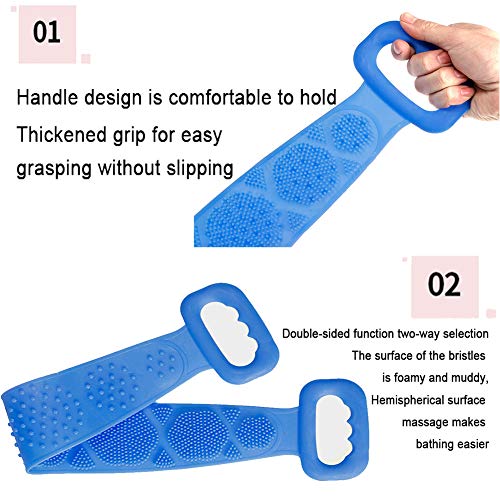 Depurador De Silicona Para Baño, Limpieza De Espalda Masaje Exfoliante Toalla De Baño Cepillo De Esponja De Melón Dispositivo De Fregado,cepillo De Baño Para Mujeres Y Hombres ​(60cm Rosado)