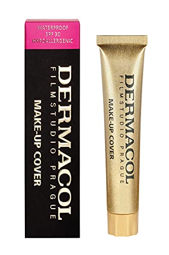 Dermacol DC Base Makeup Cover Total | Maquillaje Corrector Waterproof SPF 30 | Cubre Tatuajes, Cicatrices, Acné, Imperfecciones, Manchas en la Piel de la Cara y Cuerpo | Liquido - Mate Natural - 30g (222)