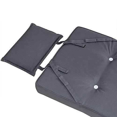 Detex Juego de 2 Cojines para sillas con Respaldo Antracita Almohadilla de Asiento con Almohada 118x45x7cm