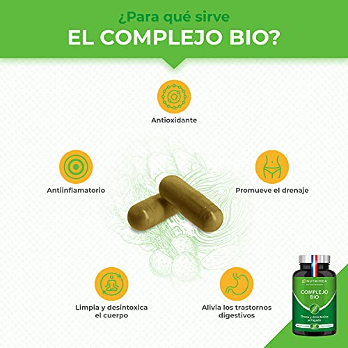 Detox Depurativo Higado y Colon Diurético Natural | Complejo Bio Alcachofa Rábano Negro Cúrcuma Orgánica | Drenante Desintoxicante Digestión Limpieza Intestinal | Vegano 90 Cápsulas Hecho en Francia