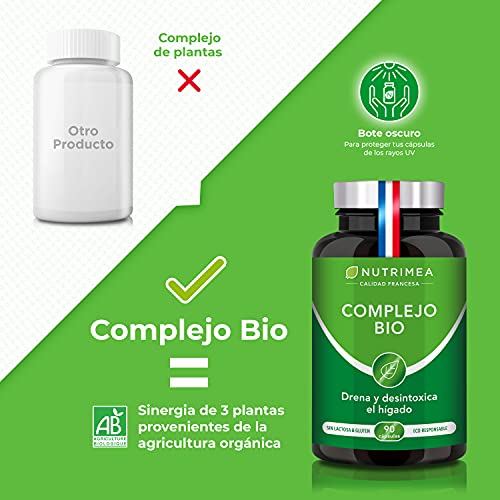 Detox Depurativo Higado y Colon Diurético Natural | Complejo Bio Alcachofa Rábano Negro Cúrcuma Orgánica | Drenante Desintoxicante Digestión Limpieza Intestinal | Vegano 90 Cápsulas Hecho en Francia