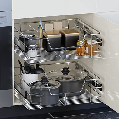 Deuba Cajón telescópico bandeja de metal extraíble 60cm organizador interior almacenaje cocina baño