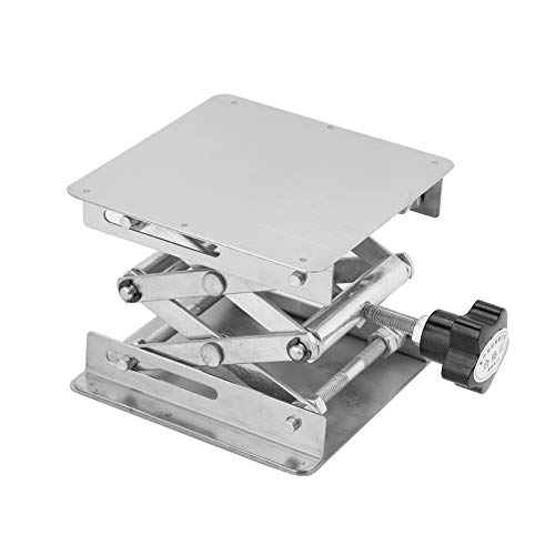 Dewin Mesa Elevadora,Elevador de Mesa con Piston Plataforma de Elevación de Acero Inoxidable Soporte de Elevación de Laboratorio Estante de Tijera (100 * 100 mm)