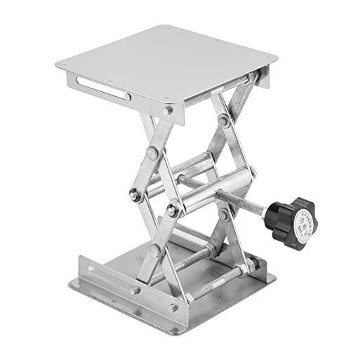 Dewin Mesa Elevadora,Elevador de Mesa con Piston Plataforma de Elevación de Acero Inoxidable Soporte de Elevación de Laboratorio Estante de Tijera (100 * 100 mm)