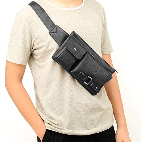 DFV mobile - Bag Fanny Pack Leather Waist Shoulder Bag for Ebook, Tablet and for LEECO X850 LE MAX 3 - Black