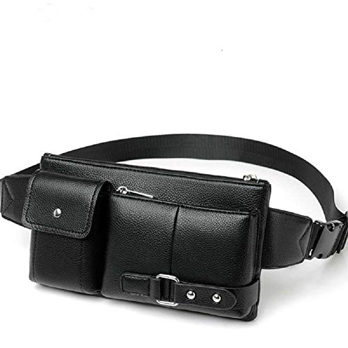 DFV mobile - Bag Fanny Pack Leather Waist Shoulder Bag for Ebook, Tablet and for LEECO X850 LE MAX 3 - Black