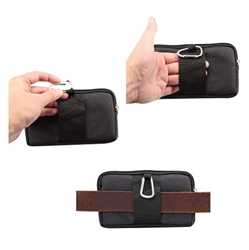 DFV mobile - Funda Cinturon Horizontal Multiusos con 2 Compartimentos de Cremallera para LEECO X850 LE MAX 3 - Negra (16,5 x 9 x 2 cm)