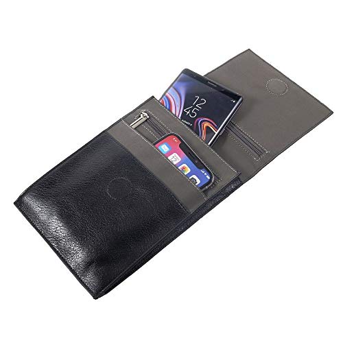 DFV mobile - Funda Tablet y Smartphone Bolso Bandolera con Cierre Magnetico y Cremalleras para LEECO X850 LE MAX 3 - Negra