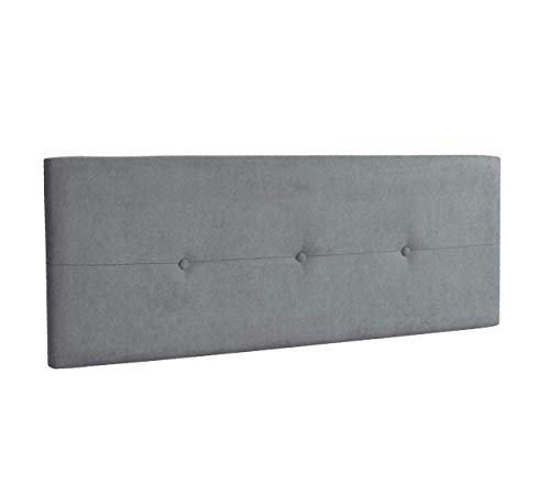 DHOME Cabecero de Polipiel o Tela AQUALINE Pro cabeceros Cabezal tapizado Cama Lujo (Tela Gris, 145cm (Camas 120/135/140))