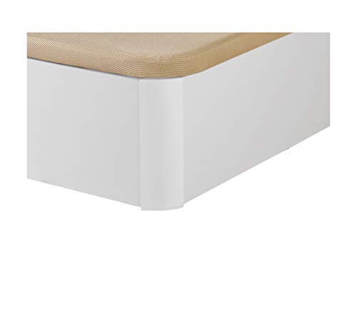 DHOME Canape Abatible Tapizado 3D Grosor 30mm 4 válvulas Maxima Calidad Esquinas canapé Madera (150x190, Blanco)