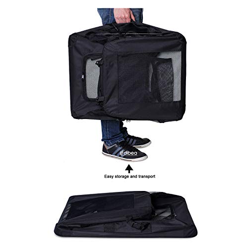 dibea Transportín para Perros Bolsa transportín para Perros Transportín Plegable Autobox Bolsa para Animales pequeños (50x34x36 cm (S), Negro)