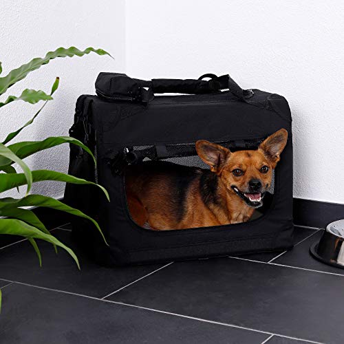 dibea Transportín para Perros Bolsa transportín para Perros Transportín Plegable Autobox Bolsa para Animales pequeños (50x34x36 cm (S), Negro)