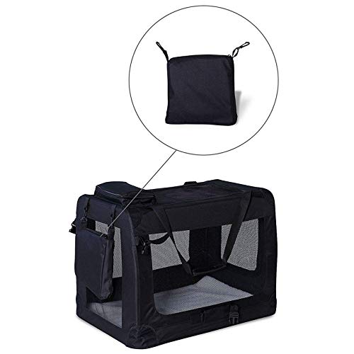 dibea Transportín para Perros Bolsa transportín para Perros Transportín Plegable Autobox Bolsa para Animales pequeños (50x34x36 cm (S), Negro)