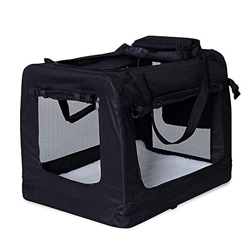 dibea Transportín para Perros Bolsa transportín para Perros Transportín Plegable Autobox Bolsa para Animales pequeños (50x34x36 cm (S), Negro)