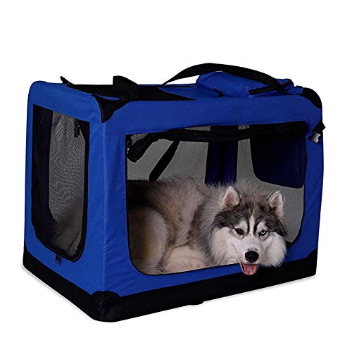 dibea Transportín para Perros Bolsa transportín para Perros Transportín Plegable Autobox Bolsa para Animales pequeños (82x58x58 cm (XL), Azul)