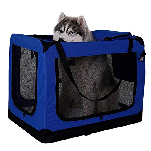 dibea Transportín para Perros Bolsa transportín para Perros Transportín Plegable Autobox Bolsa para Animales pequeños (82x58x58 cm (XL), Azul)