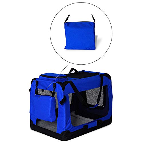 dibea Transportín para Perros Bolsa transportín para Perros Transportín Plegable Autobox Bolsa para Animales pequeños (82x58x58 cm (XL), Azul)