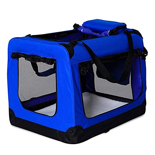 dibea Transportín para Perros Bolsa transportín para Perros Transportín Plegable Autobox Bolsa para Animales pequeños (82x58x58 cm (XL), Azul)