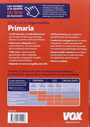 Diccionario De Primaria (Vox - Lengua Española - Diccionarios Escolares) - 9788499742106