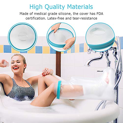 DOACT Funda Escayola Protector pie Ducha, Protector de Ducha Largo para Piernas, Protección Impermeable Bañarse Mantenga Vendaje Fundido Seco Bolsa Pierna Ducha Funda pie Adulto, 60 cm