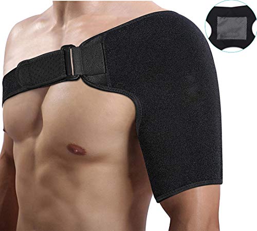 Doact Hombro Apoyo de Neopreno, Ajustable Manguito Rotador Apoyo para Mujer y Hombre Hombro Terapia de Frio Caliente Alivio del Dolor para Ambos Hombros Izquierdo y Hombros Derecho