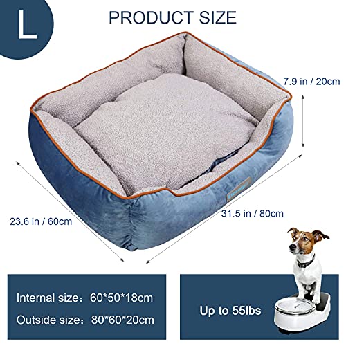 Docatgo Camas para Perros,Cama para Mascotas con Suave cojín Desmontable 80x60x20cm, Perros De Perrito Sofa con Suave cojín Desmontable