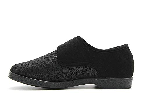 DOCTOR CUTILLAS - Zapatillas de IR por casa,de Velcro, Suela de Goma, Ancho Especial, para: Mujer Color: Negro Talla:40