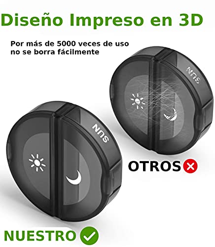 DOIMGITO/Pastillero Semanal 2 tomas diarias con 14 compartimentos, Pastillero diario Día y Noche 7 Días, Caja de Píldoras Portátil para Omega3, Vitamina y Suplementos + 2 Pulseras REGALO