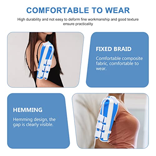 DOITOOL Humeral Brace Humeral Fracture Support: Férula de Fractura de húmero Sarmiento Brace para Brazo Superior Roto Hombro Húmero Hueso Azul Blanco L