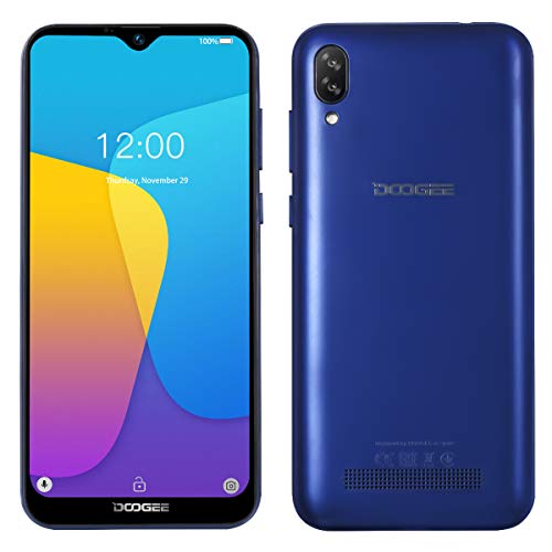 DOOGEE X90 Teléfono Móvil Libre – 6.1" Pantalla Completa Waterdrop, Android 8.1 Smartphone Quad-Core 16GB ROM, Dual SIM Moviles, 5MP+8MP Doble Cámara Posterior, GPS Bluetooth Desbloqueo Facial Azul