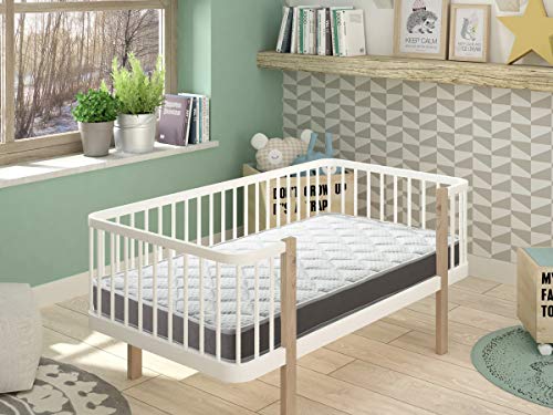 DORMIDEO Colchón Cuna viscoelástico BabyBed - Dos Caras higiénico, Transpirable y Antideslizante