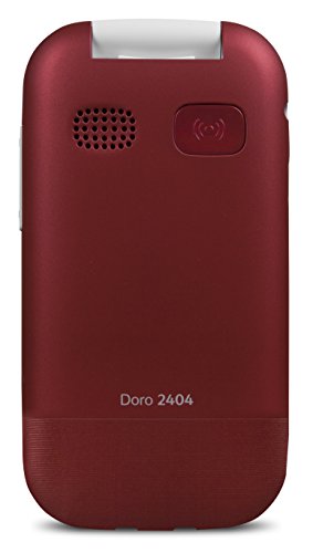 Doro 2404 2.4" 100g Rojo, Blanco Característica del teléfono - Teléfono móvil (Concha, SIM Doble, 6,1 cm (2.4"), 0,3 MP, 1000 mAh, Rojo, Blanco)