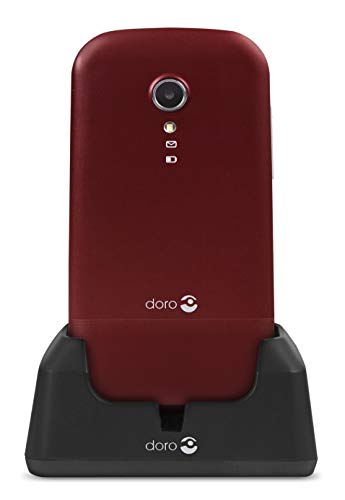 Doro 2404 2.4" 100g Rojo, Blanco Característica del teléfono - Teléfono móvil (Concha, SIM Doble, 6,1 cm (2.4"), 0,3 MP, 1000 mAh, Rojo, Blanco)