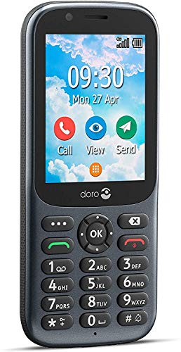 Doro 730X Teléfono Móvil 4G Dual SIM para Mayores con Whatsapp para Videollamadas, Facebook, Botón de Asistencia con GPS Resistente a Golpes y Agua [Versión Española y Portuguesa] (Gris)