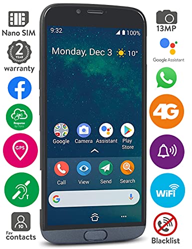 Doro 8050 Smartphone 4G Simplificado Ideal para Mayores con Display de 5.4", Cámara de 13 MP, Whatsapp y Botón de Asistencia con GPS (Gris) [Versión Española y Portuguesa]