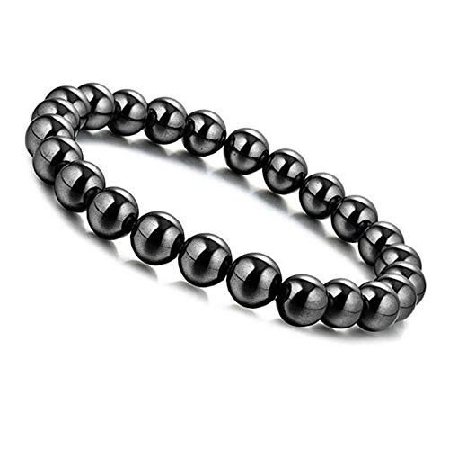 Dr. Kao Pulsera de terapia magnética completa de hematita con cuentas redondas para hombre, terapia magnética, alivio del dolor, para artritis y túnel carpiano, pulsera magnética