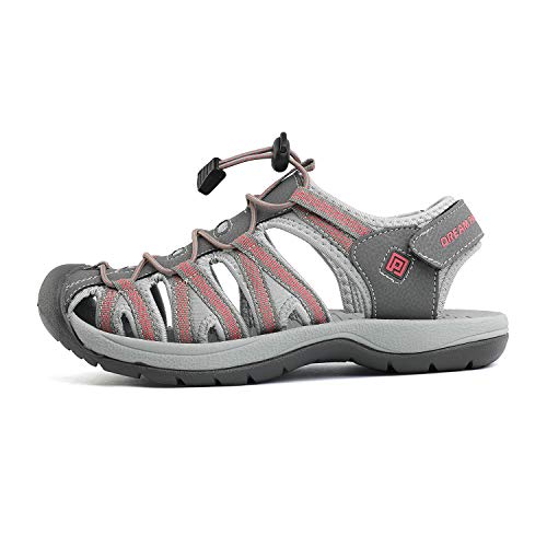 Dream Pairs 160912-W-NEW Sandalias Deportivas para Mujer Gris Coral 42 EU