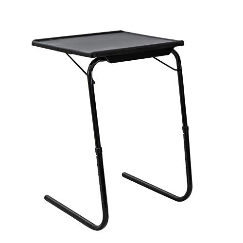 DREAMO Mesa auxiliar plegable, mesa de café, mesa de café ajustable, soporte portátil para cama, sofá, color negro