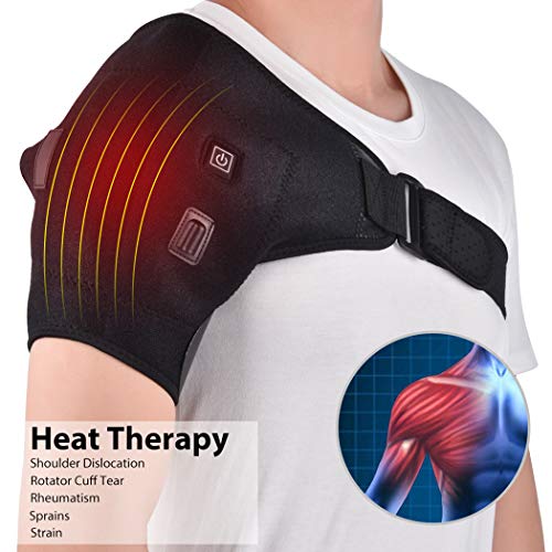 Dr.Lefran Hombrera de calefacción eléctrica, con 3 configuraciones de Temperatura Soporte de Hombro calefactado eléctrico, para Dolor rígido, Hombro congelado, Bursitis, tendinitis